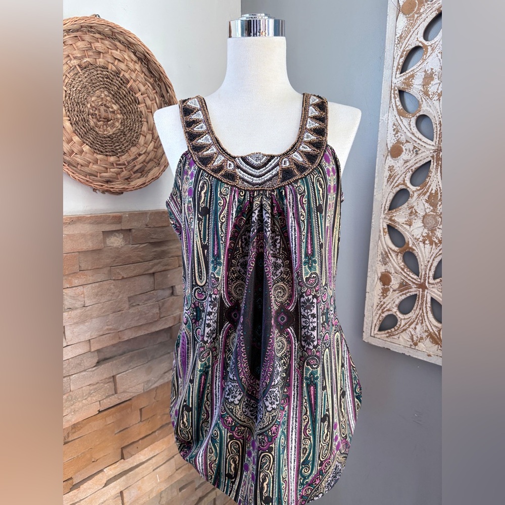 Studio Y Multicolor Paisley Tank Top